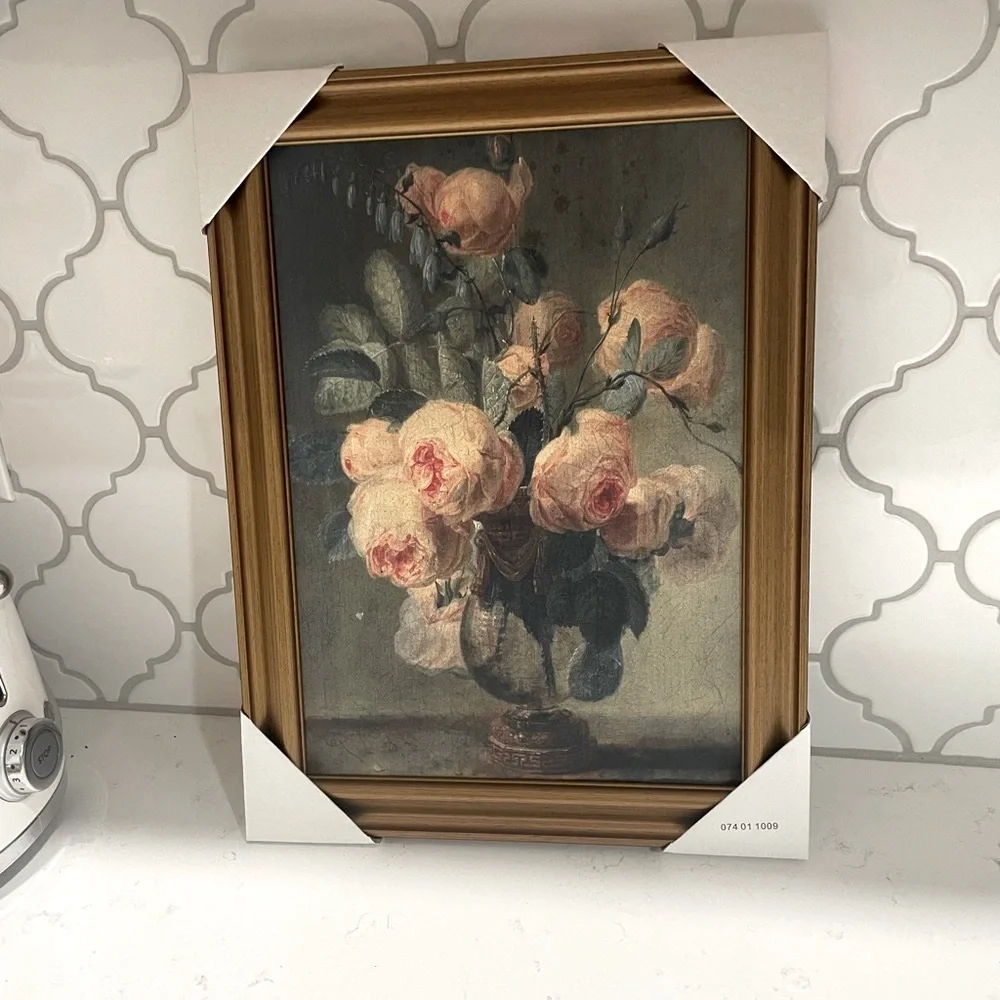 12”x 16” ANTQUE FLORAL NEW Framed CNVS Threshold for Target Wall Art